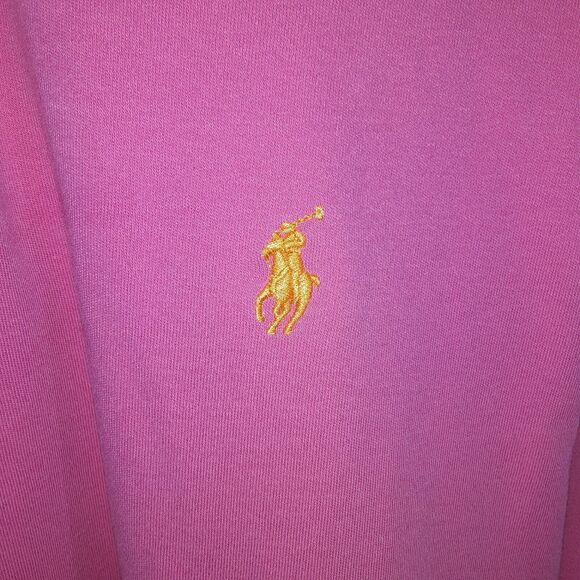 Polo Ralph Lauren Adult Mens L Large Pink Short Sleeve Shirt Orange Pony - Picture 3 of 9